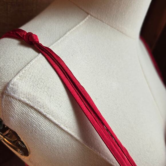 Inner Most Vintage 90s Satin Cami M Red Embroidered Whimsigoth Fairy Coquette - Picture 5 of 9